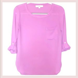 LOFT long sleeve purple / lavender blouse EUC